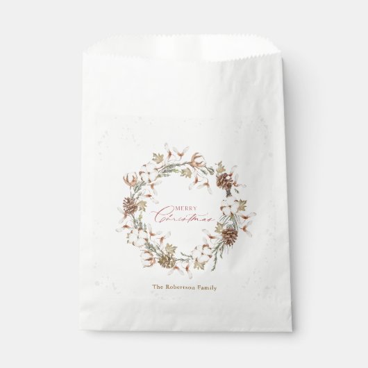 Minimalistische kerstkrans bedankzakje (Voorkant)