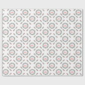 Minimalistische kerstkrans en -verlichting cadeaupapier (Vlak)