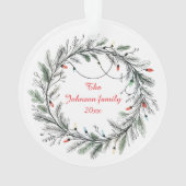 Minimalistische kerstkrans en -verlichting ornament (achterkant)