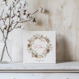 Minimalistische kerstkrans feestdagenkaart