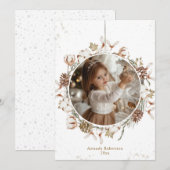 Minimalistische Kerstkrans Fotokaart Feestdagenkaart (Voorkant / Achterkant)