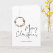 Minimalistische kerstkrans kaart (Gele Bloem)