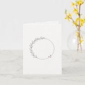 Minimalistische Kerstkrans Kaart (Gele Bloem)