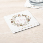 Minimalistische kerstkrans kartonnen onderzetters (Schuin)