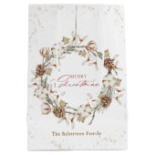 Minimalistische kerstkrans medium cadeauzakje (Achterkant)