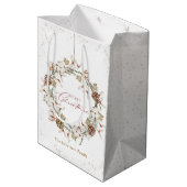 Minimalistische kerstkrans medium cadeauzakje (Achterkant Gekanteld)