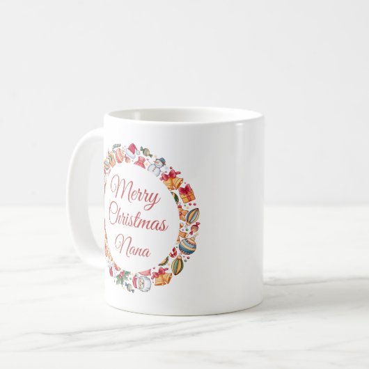 Minimalistische Kerstkrans Nana Cadeau Koffiemok (Voorkant links)
