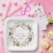 Minimalistische kerstkrans papieren bordje (Feest)