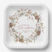 Minimalistische kerstkrans papieren bordje (Voorkant)