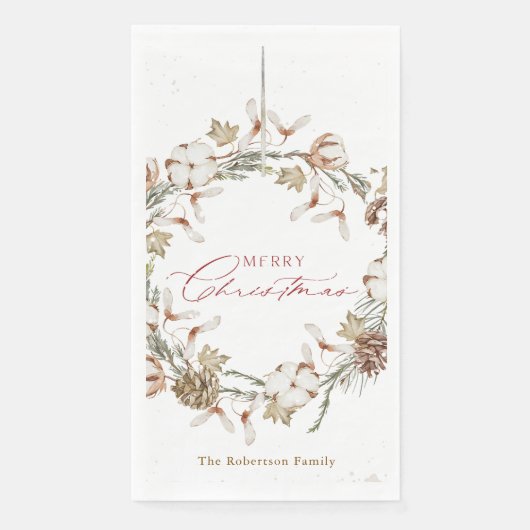 Minimalistische kerstkrans servet (Voorkant)