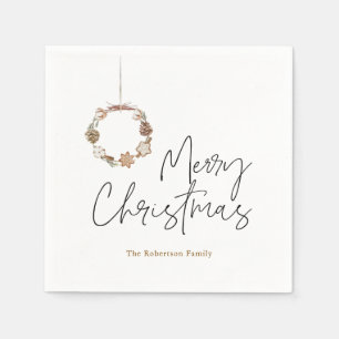 Minimalistische kerstkrans servet