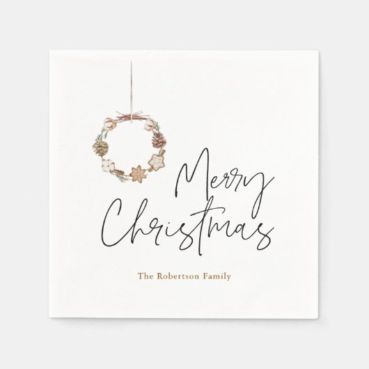 Minimalistische kerstkrans servet (Voorkant)