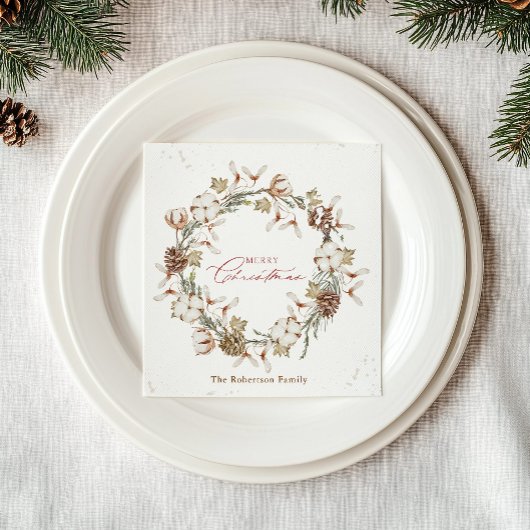 Minimalistische kerstkrans servet