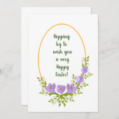 Minimalistische kerstkransen Crocus bloemen Pasen Kaart (Voorkant / Achterkant)