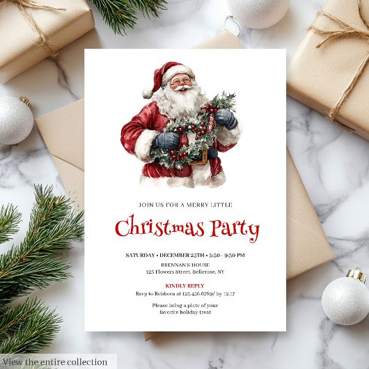 Minimalistische Kerstman Custom Kerst Diner   Kaart