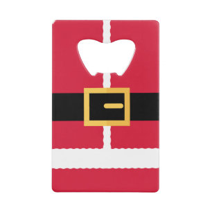 Minimalistische Kerstman en Elf Kerstmis Creditkaart Flessenopener
