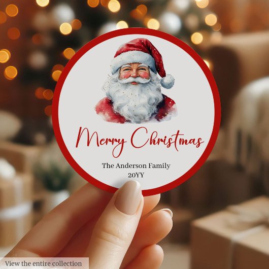 Minimalistische Kerstman Kerstcadeau Label Sticker