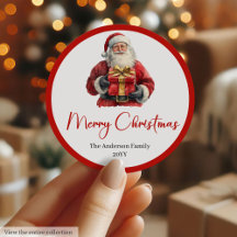 Minimalistische Kerstman Moderne Kerst Label