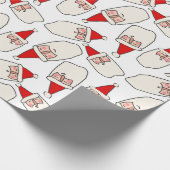 Minimalistische kerstman staat voor kerstpatroon cadeaupapier (Hoek)