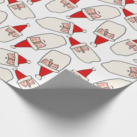 Minimalistische kerstman staat voor kerstpatroon cadeaupapier (Hoek)