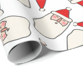 Minimalistische kerstman staat voor kerstpatroon cadeaupapier (Rol Hoek)