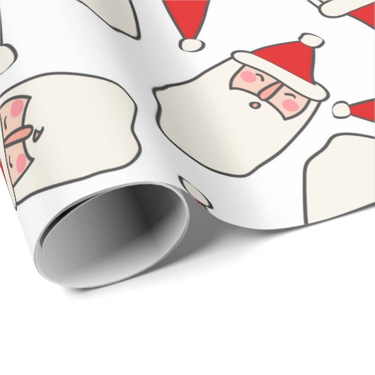 Minimalistische kerstman staat voor kerstpatroon cadeaupapier (Rol Hoek)