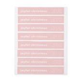 Minimalistische Kerstmis Adreswikkel in Roze Bloze (Vel)