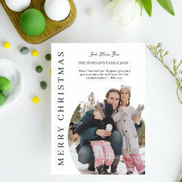 Minimalistische Kerstmis Familie Bijbel Verse Foto Briefkaart