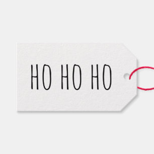 Minimalistische Kerstmis HO HO HO. Schattig modern Cadeaulabel