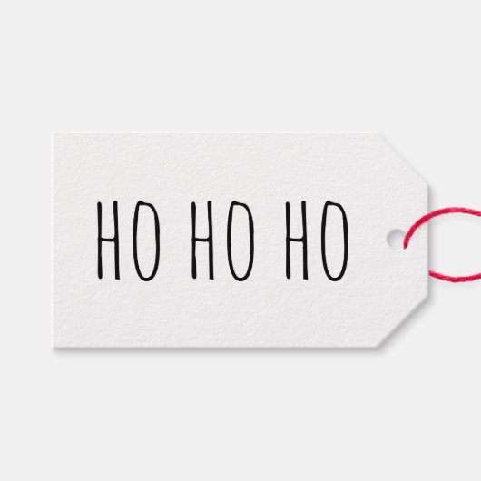Minimalistische Kerstmis HO HO HO. Schattig modern Cadeaulabel (Voorkant (Horizontaal))