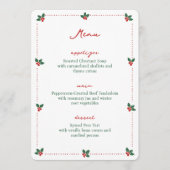 Minimalistische Kerstmis Hulst Feestelijke Partij Menu (Voorkant)