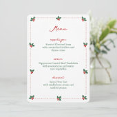Minimalistische Kerstmis Hulst Feestelijke Partij Menu (Staand voorkant)
