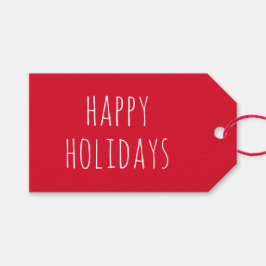 Minimalistische Kerstmis | Klassieke Rode Winter V Cadeaulabel