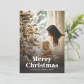 Minimalistische Kerstmis Modern Stijlvolle familie Feestdagenkaart (Staand voorkant)