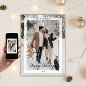 Minimalistische Kerstmis Moderne Eenvoudige Foto V Kaart