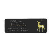 Minimalistische Kerstmis Rendier Retouradres Etiket (Voorkant)