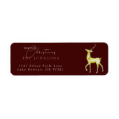 Minimalistische Kerstmis Rendier Retouradres Etiket (Voorkant)