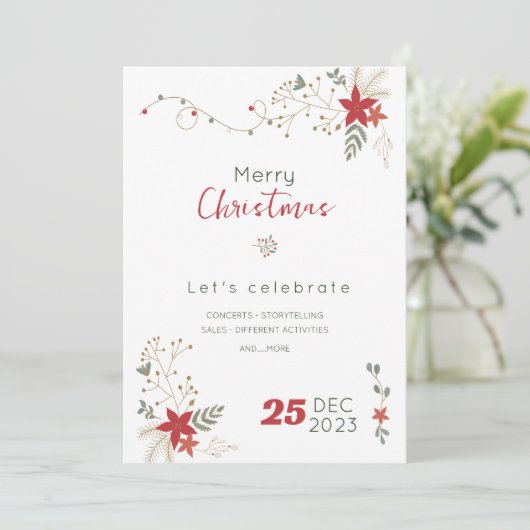 Minimalistische Kerstmis Sale , Prettig feest  Kaart (Staand voorkant)