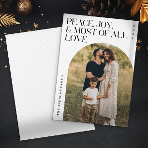 Minimalistische Kerstmis Vrede Vreugde Liefde Fami Feestdagenkaart