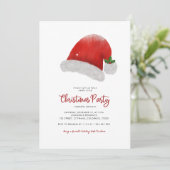 Minimalistische kerstmuts Holly Berries kerstfeest Kaart (Staand voorkant)