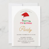 Minimalistische kerstmuts vrolijk kerstfeest kaart (Voorkant)