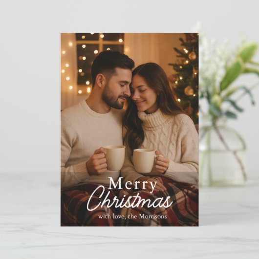 Minimalistische kerstneutrale warme vakantie Kaart (Staand voorkant)