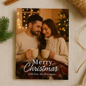 Minimalistische kerstneutrale warme vakantie Kaart