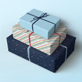 Minimalistische kerstpatronen, rood, groen en blau inpakpapier vel