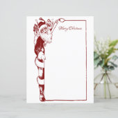  minimalistische kerstrode kerstbrief (Staand voorkant)