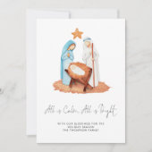 Minimalistische kerststal Alles is kalme foto Feestdagenkaart (Voorkant)