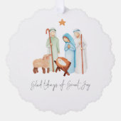 Minimalistische kerststal Blijde Boodschap Kerstmi Ornament Kaart (Voorkant)