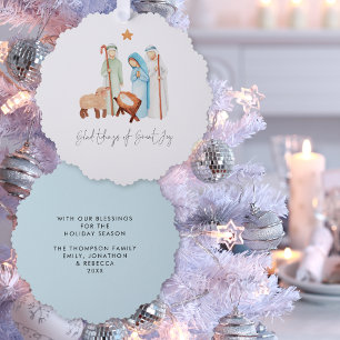 Minimalistische kerststal Blijde Boodschap Kerstmi Ornament Kaart