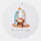 Minimalistische kerststal is alles rustig met Kers Ornament Kaart (Voorkant)