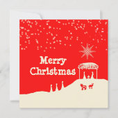 Minimalistische Kerststal Notitiekaartje (Voorkant)